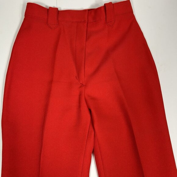 Vtg 70s Panhandle Slim Women 2pc Pants Suit Vibrant Red Western Sz 24/ M ? Flaw - Picture 12 of 16